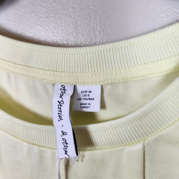 & other stories stretchy yellow mini dress, size 6, nwt - Picture 2 of 6